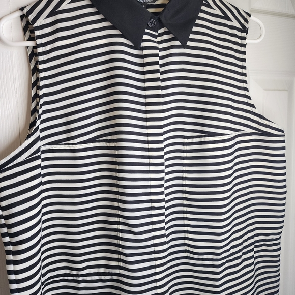 Daisy Fuentes Striped Button Down Tank Top Sz L - Picture 6 of 8